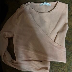 Zara Women's Blush Asymmetrical Blouse